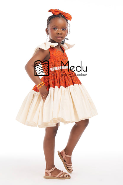 Kiddies Khumo Princess Dress Orange