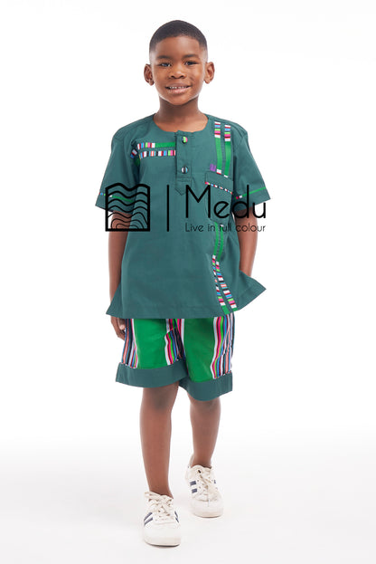 Kiddies Takalani Shirt And Shorts Set Green