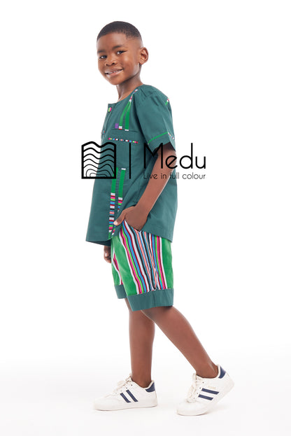 Kiddies Takalani Shirt And Shorts Set Green