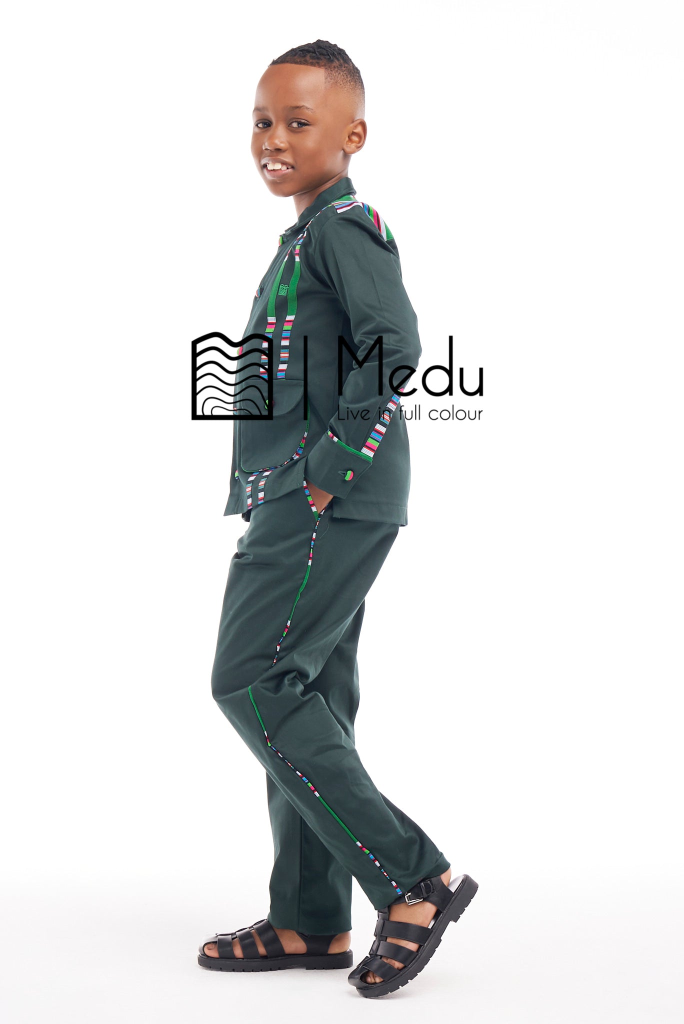 Kiddies Mashudu Shirt And Trousers Set Green