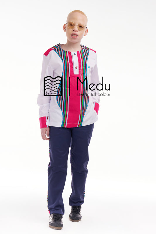 Kiddies Lufuno Shirt And Trousers Set Pink