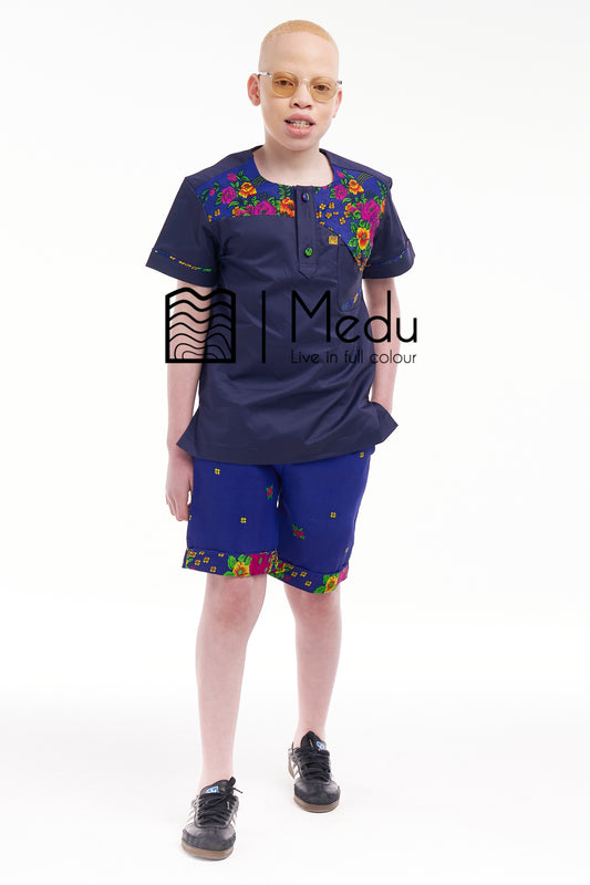 Kiddies Ntsako Shirt And Shorts Set Royal Blue