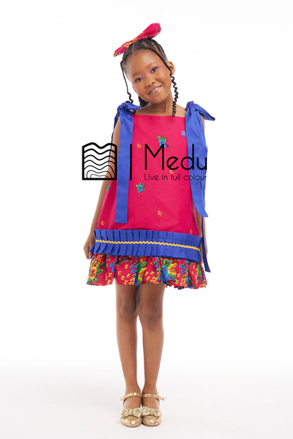 Kiddies Ntsakisi Yoke Dress Ruby Pink