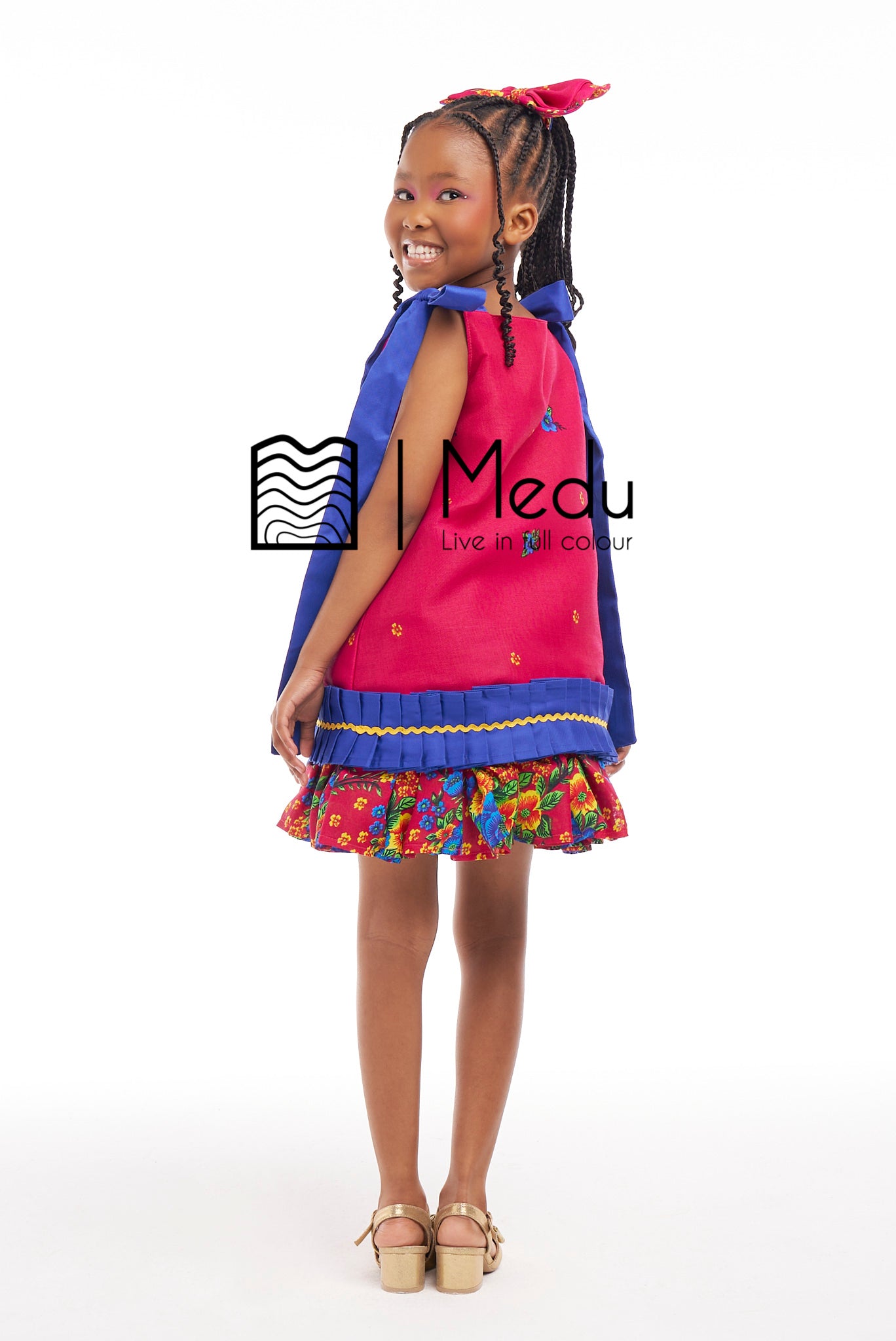 Kiddies Ntsakisi Yoke Dress Ruby Pink