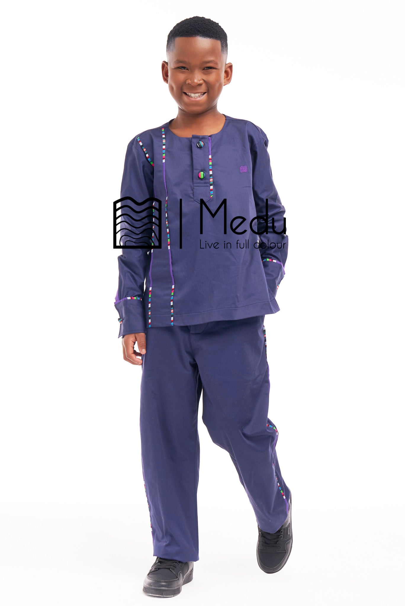 Kiddies Mashudu Shirt And Trousers Set Purple