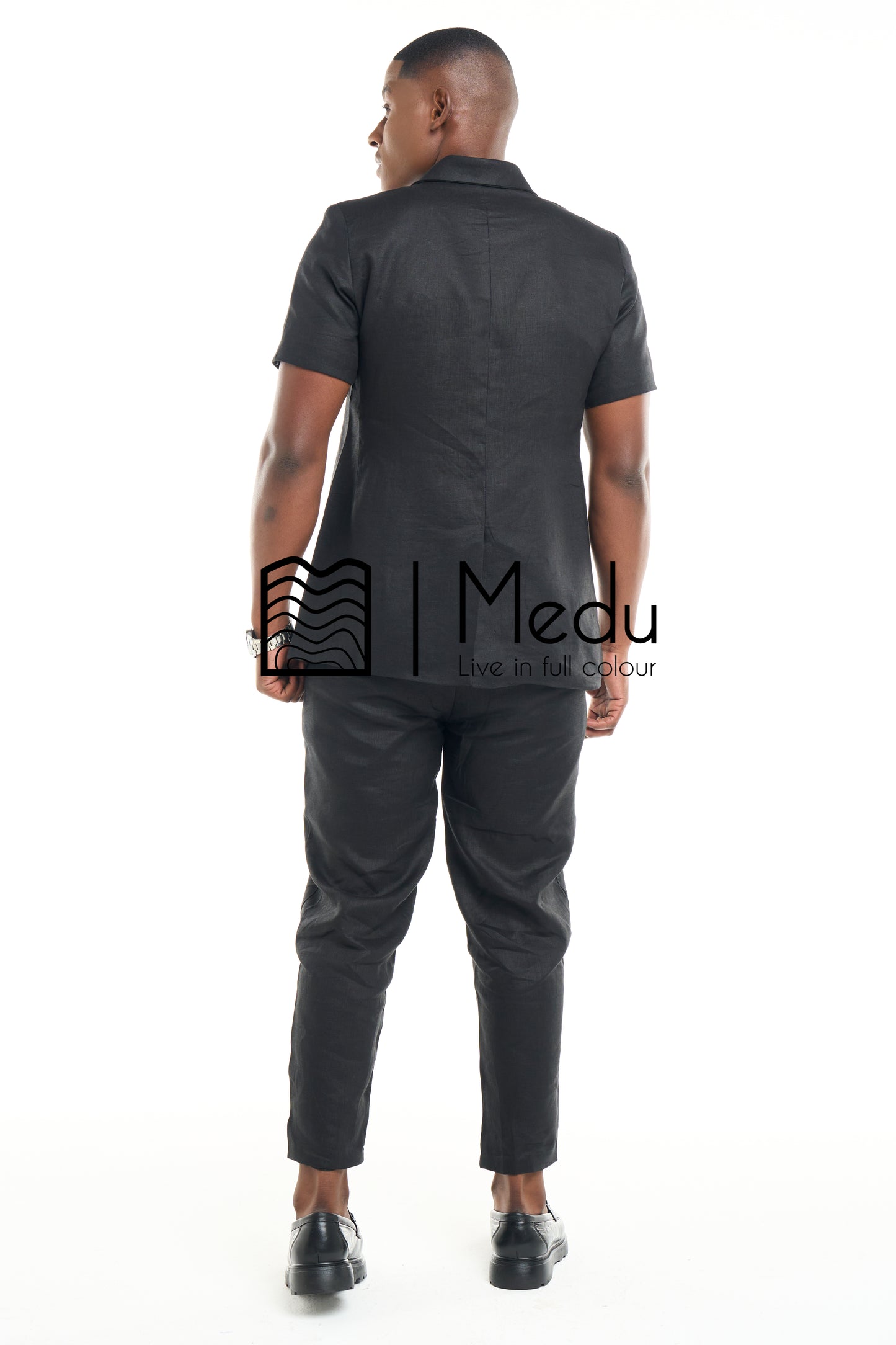 Peba Bespoke Linen Tailored Set Medu Pink