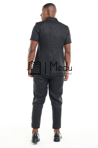 Peba Bespoke Linen Tailored Set Medu Pink