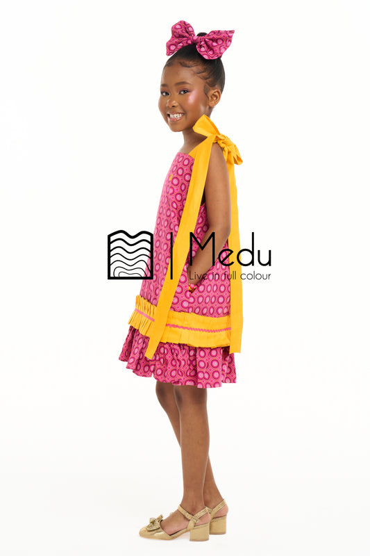 Kiddies Lethabo Yoke Dress Medu Pink
