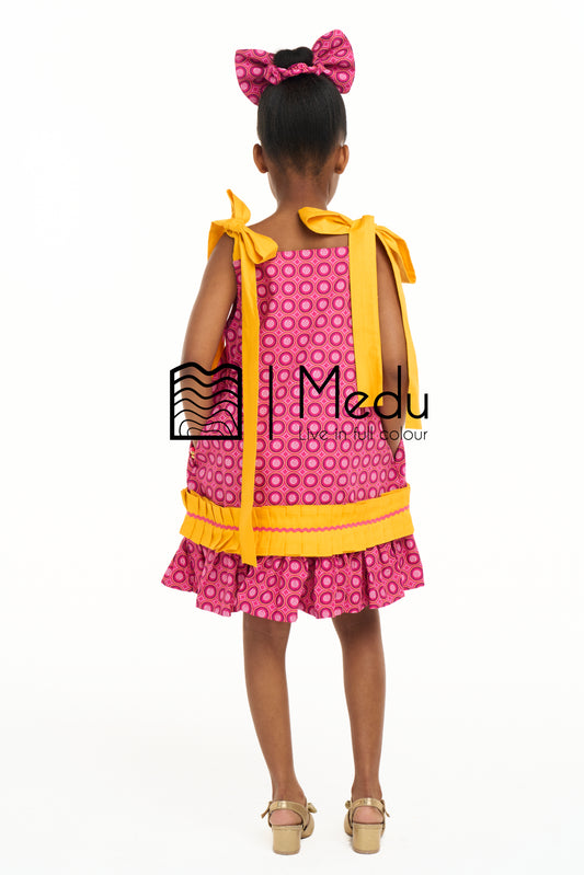 Kiddies Lethabo Yoke Dress Medu Pink