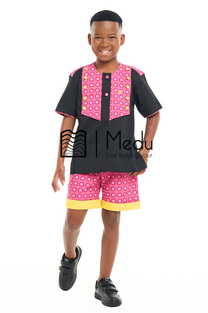 Kiddies Thabiso Shirt And Shorts Set Medu Pink