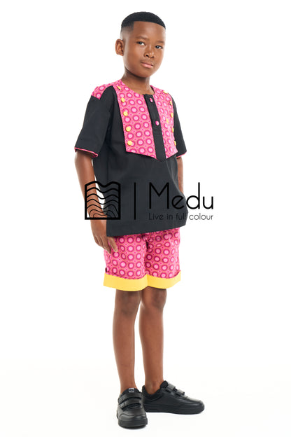 Kiddies Thabiso Shirt And Shorts Set Medu Pink