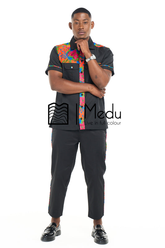 Fumani Shirt Black with Orange
