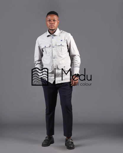 Kwena Luxe Safari Shirt in Grey