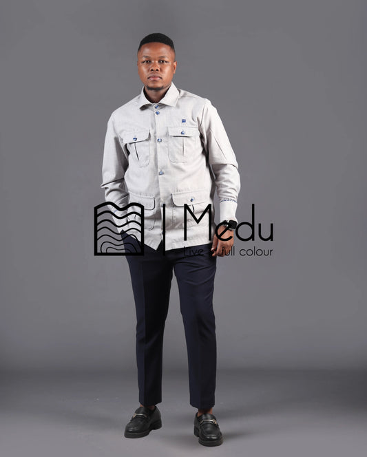 Kwena Luxe Safari Shirt in Grey