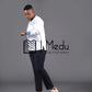 Mogale Bespoke Shirt in White with Blue