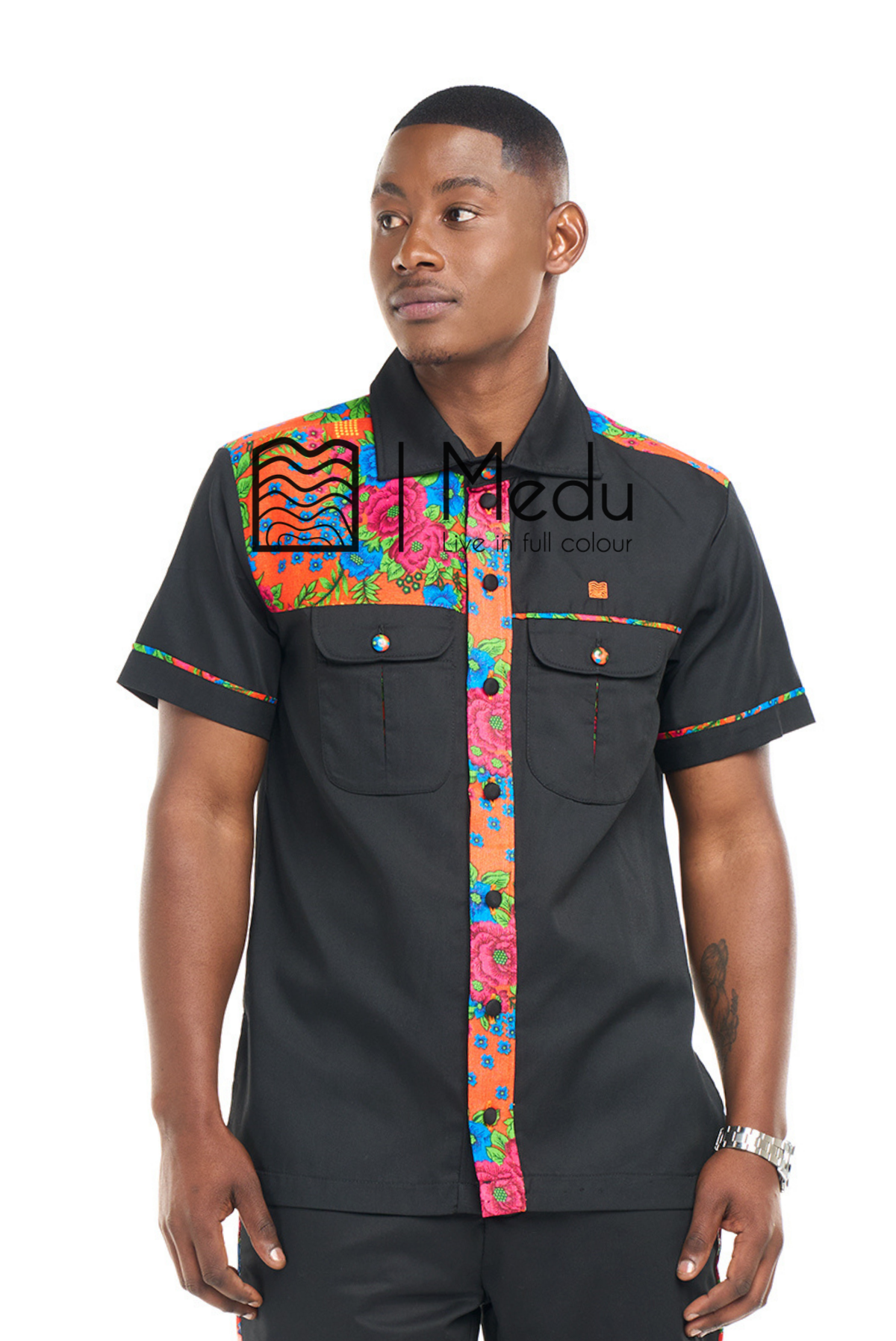 Fumani Shirt Black with Orange