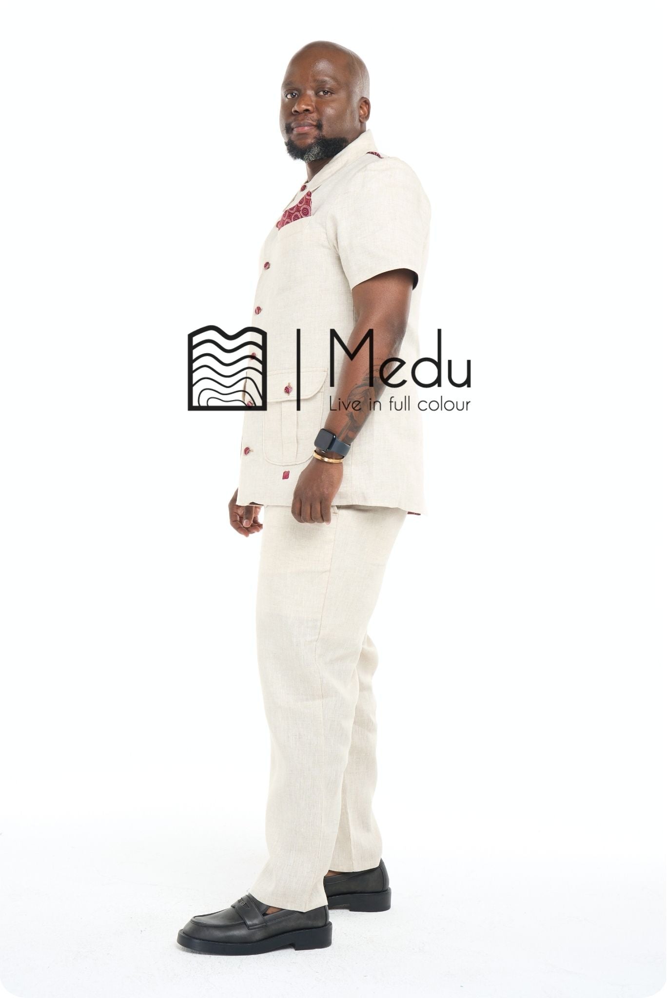 Peba Bespoke Linen Tailored Set Beige