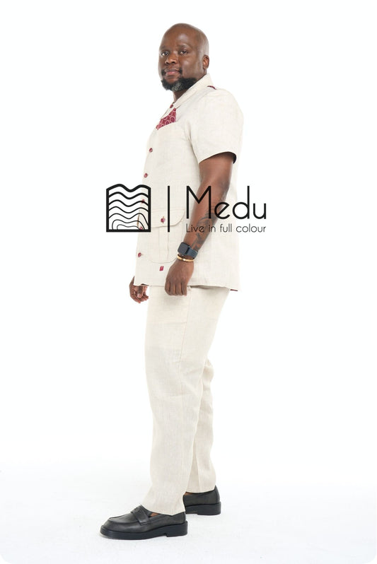 Peba Linen Tailored Trousers Beige