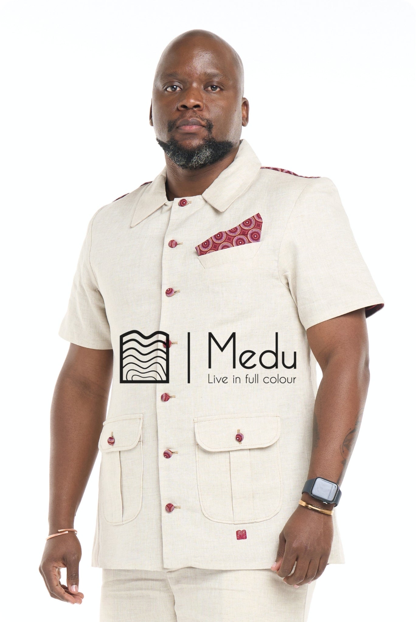 Peba Linen Tailored Overshirt Beige
