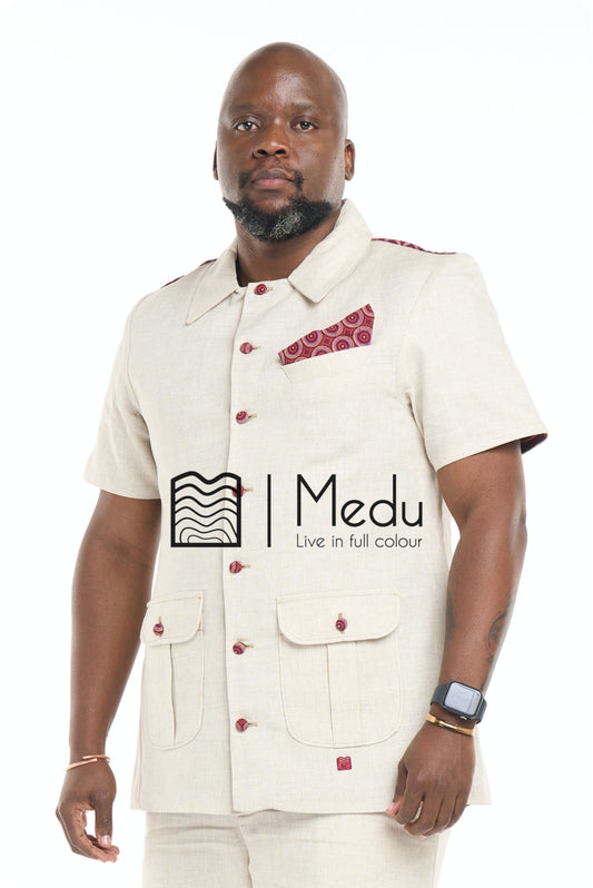 Peba Linen Tailored Overshirt Beige