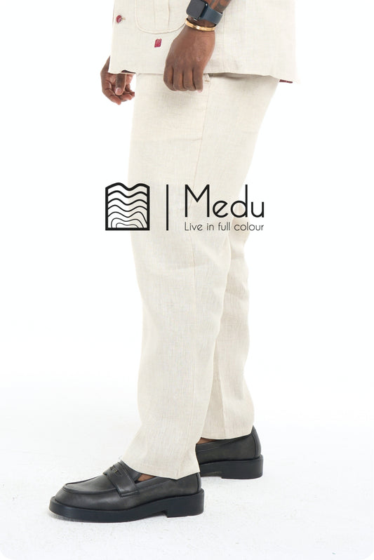 Peba Linen Tailored Trousers Beige