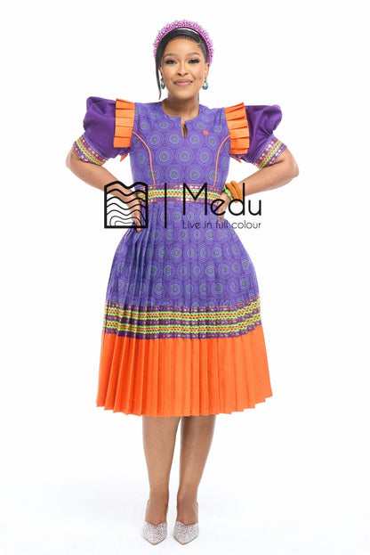 Boledi Pleated Dress Purple