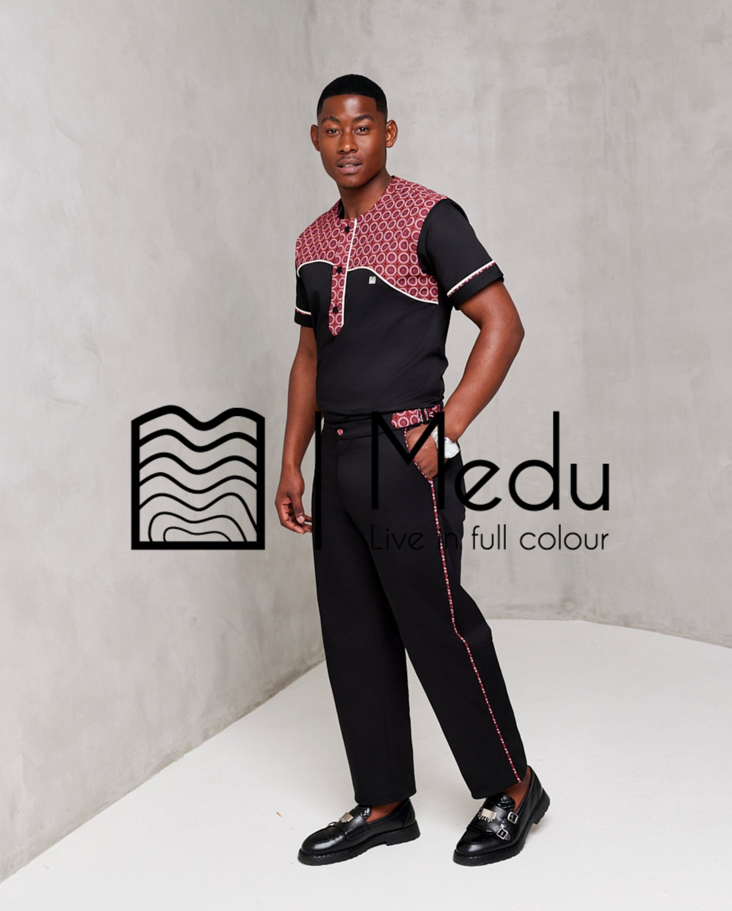 Noko Front Panel Shirt Black