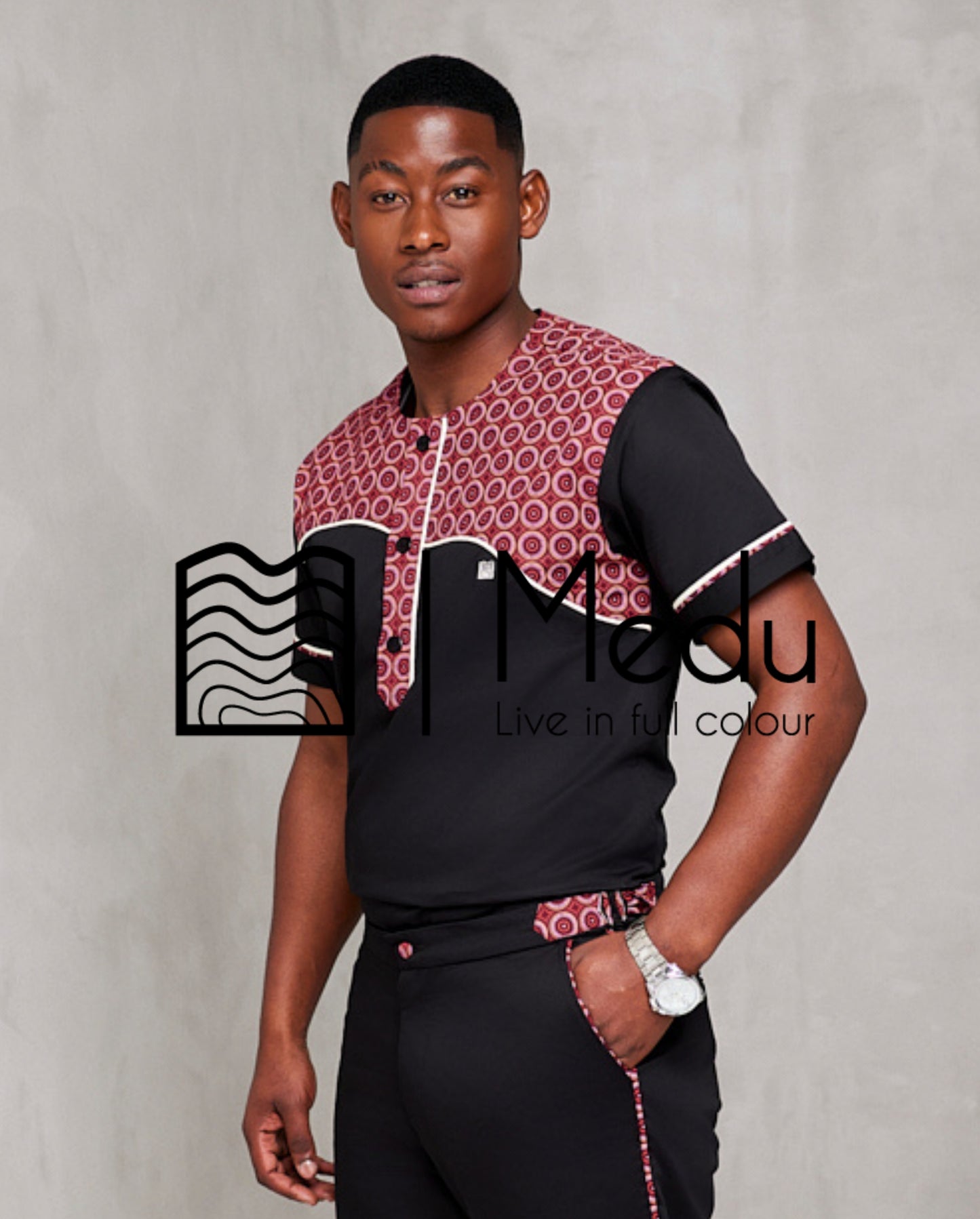 Noko Front Panel Shirt Black