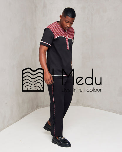 Noko Front Panel Shirt Black