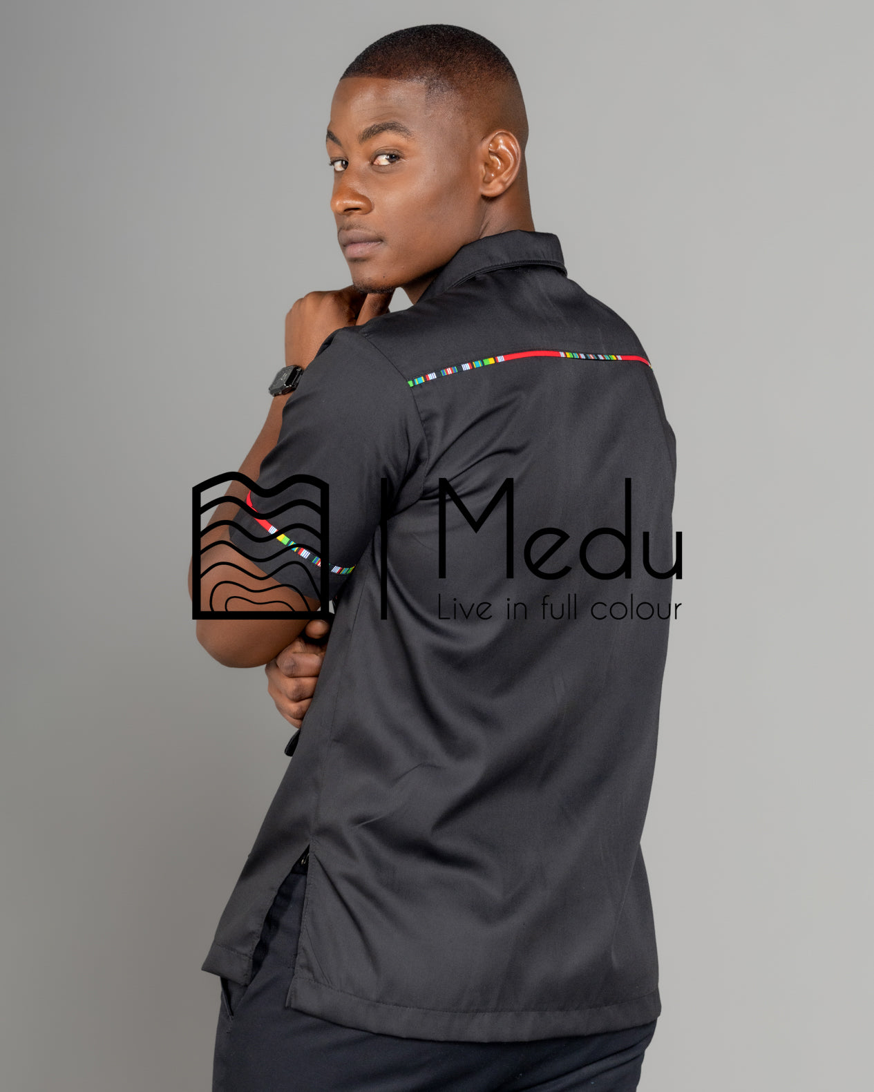 Mashudu Luxe Shirt Black with Red