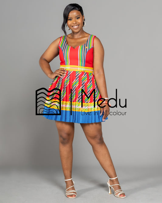 Mufunwa Giant Bow Mini Dress Red