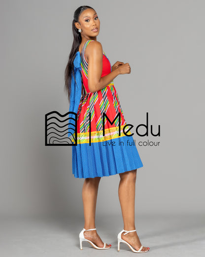 Mufunwa Giant Bow Midi Dress Red