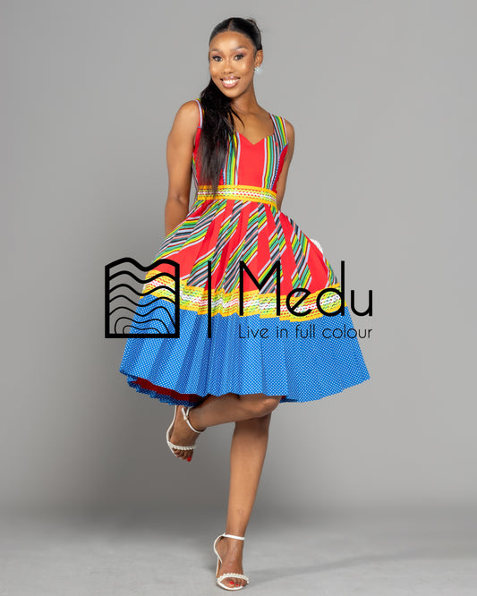 Mufunwa Giant Bow Mid Dress Red