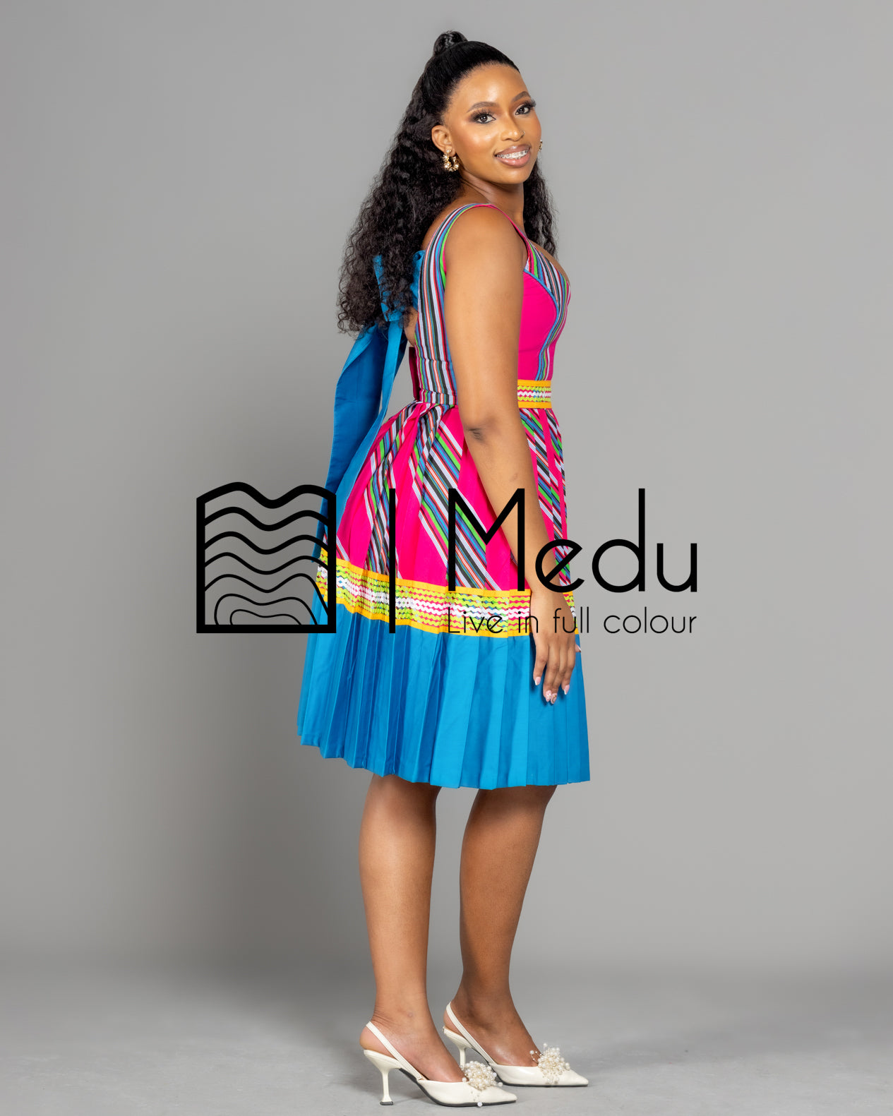 Mufunwa Giant Bow Midi Dress Pink