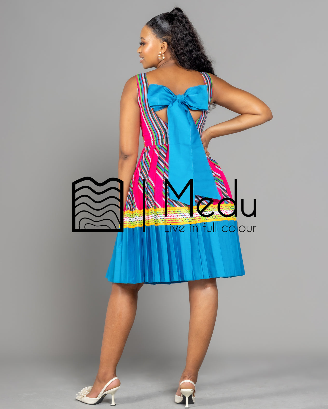 Mufunwa Giant Bow Midi Dress Pink