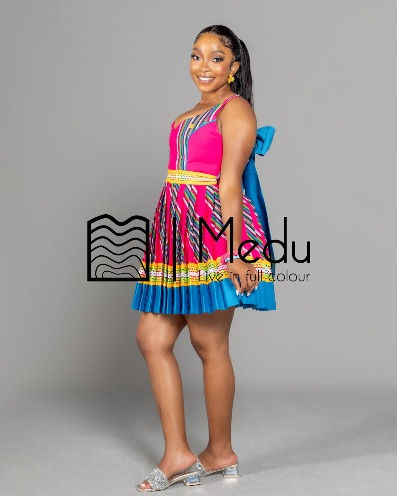 Mufunwa Giant Bow Mini Dress Pink