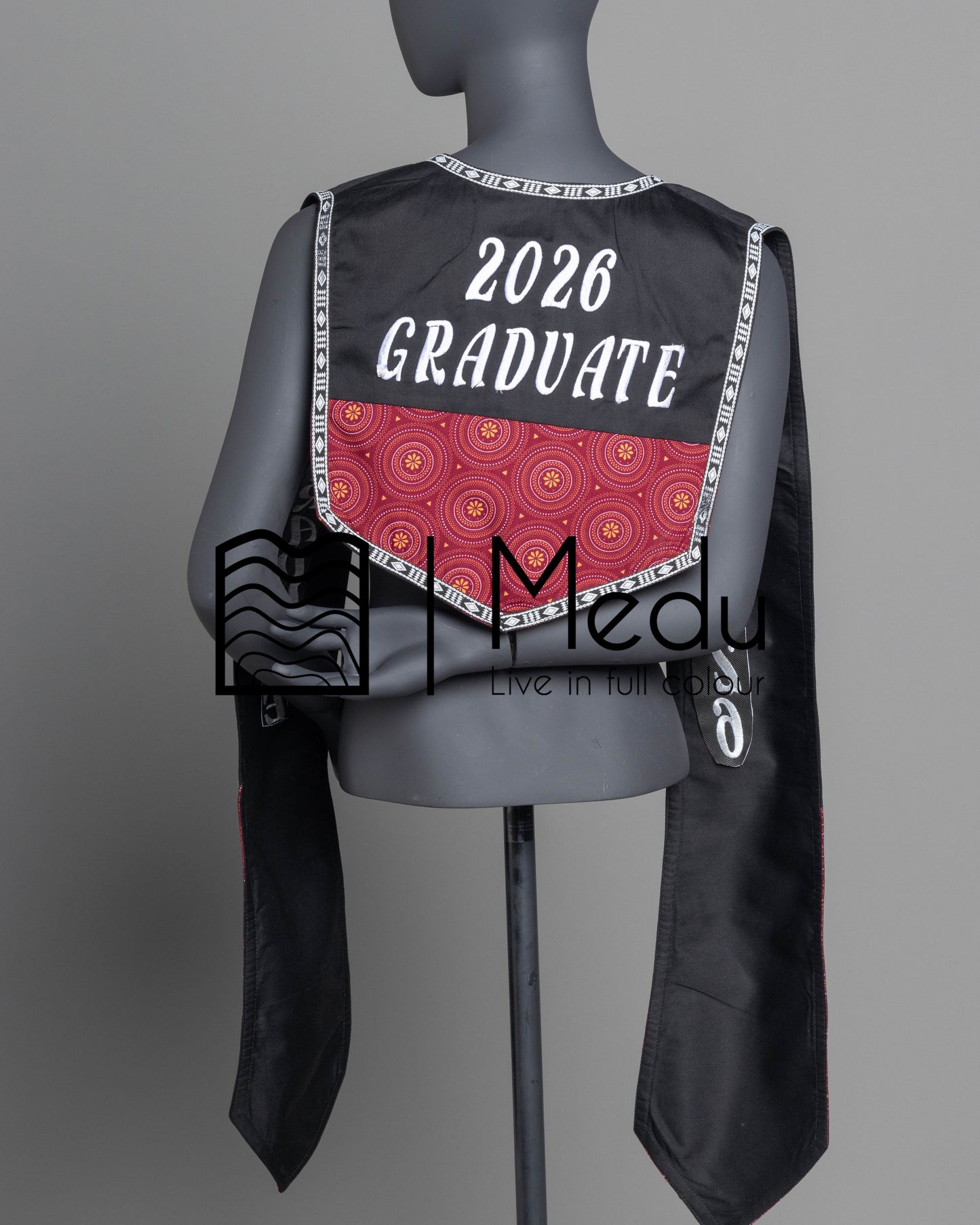 Embroidered Graduation Stole Shweshwe Themed