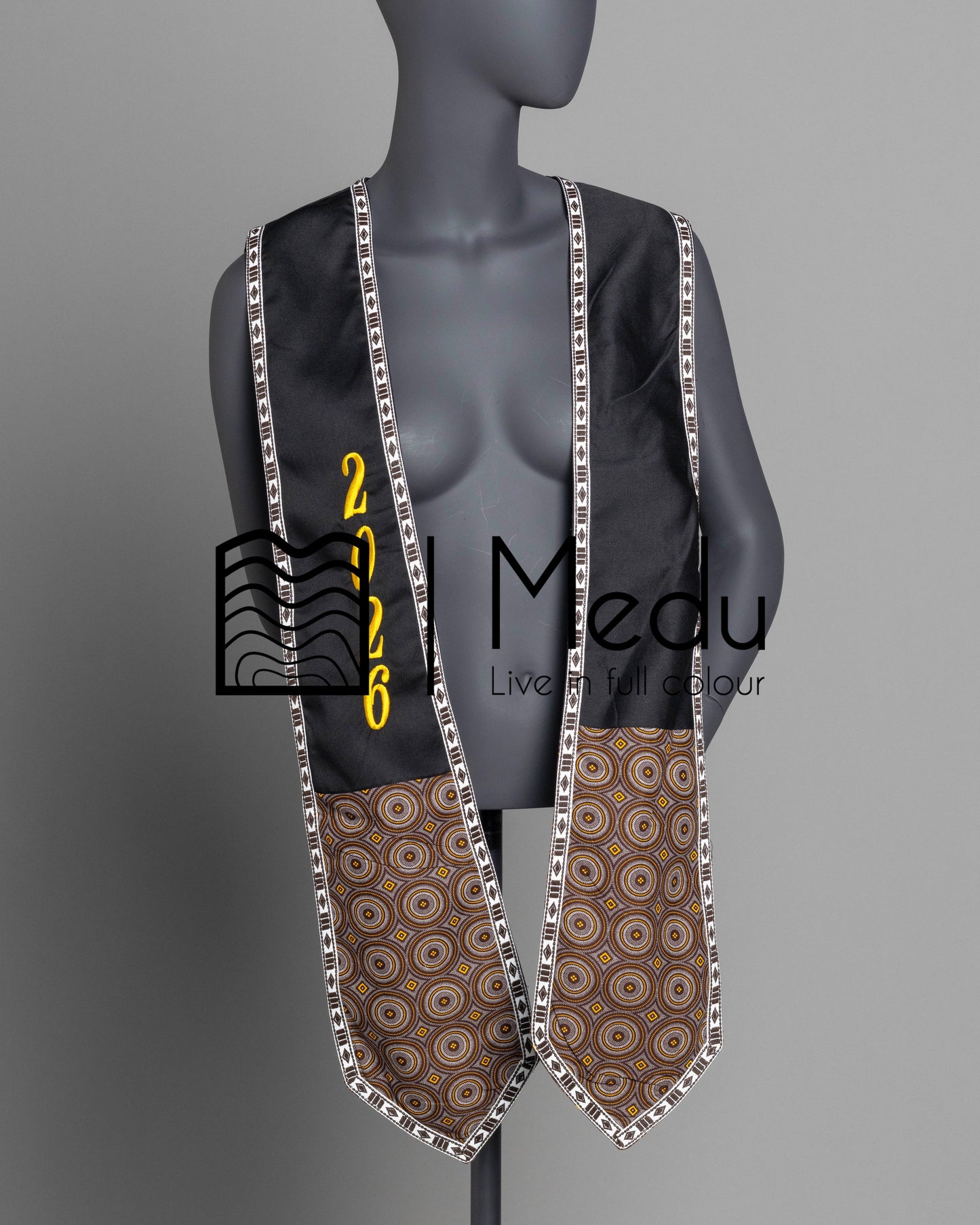 Embroidered Graduation Stole Shweshwe Themed