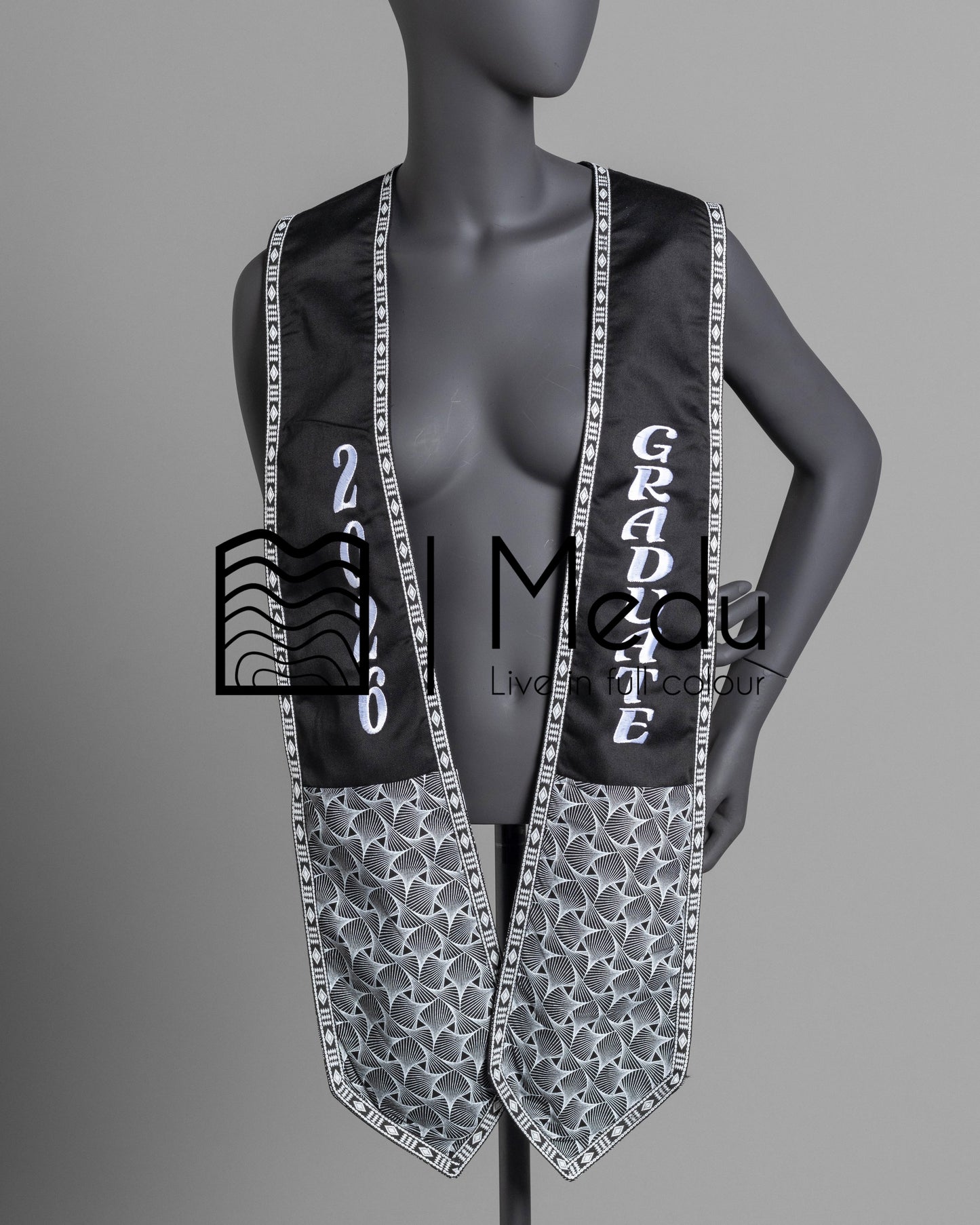 Embroidered Graduation Stole Shweshwe Themed