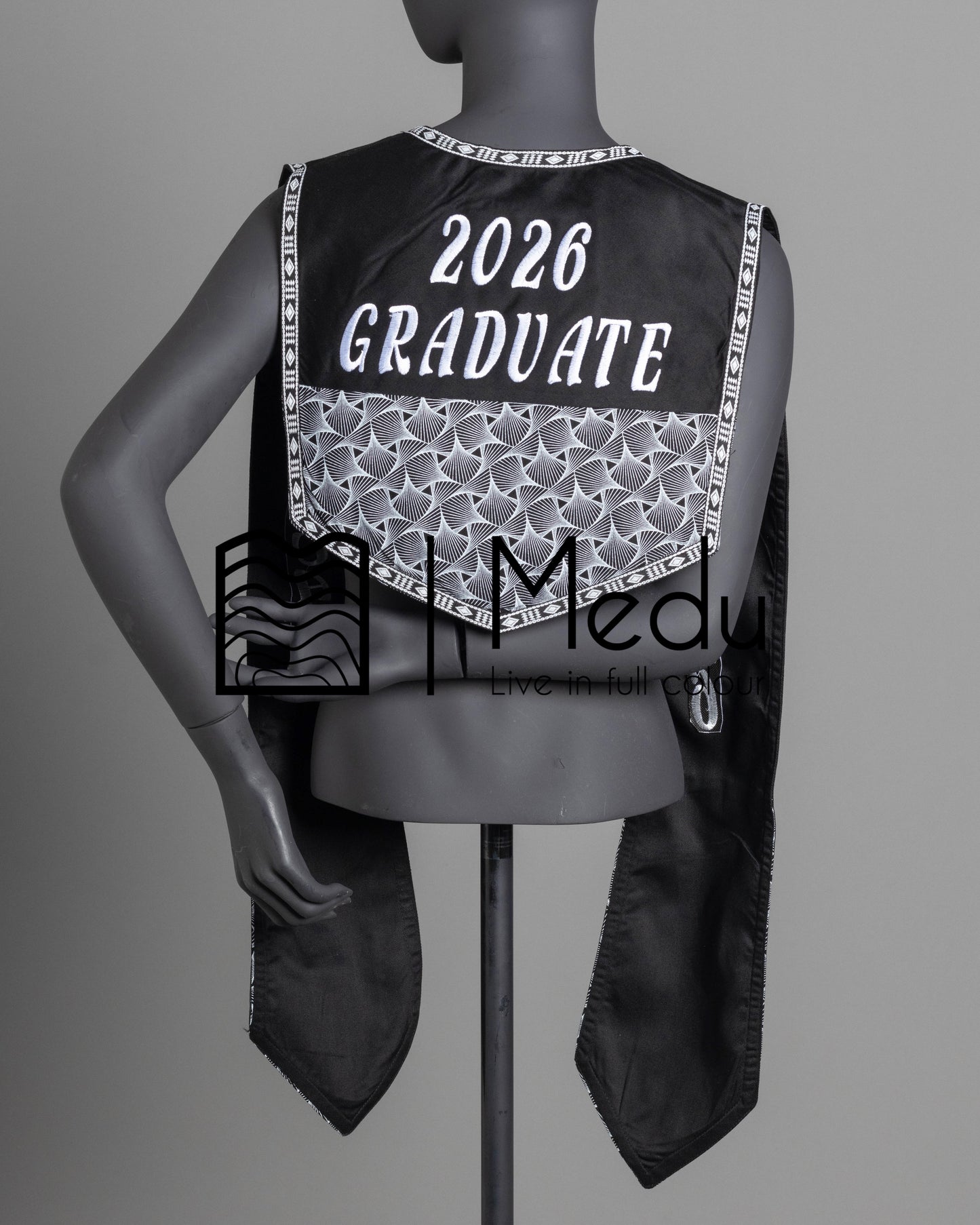 Embroidered Graduation Stole Shweshwe Themed