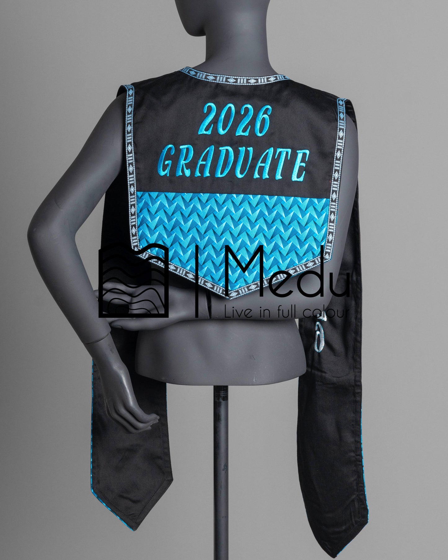 Embroidered Graduation Stole Shweshwe Themed