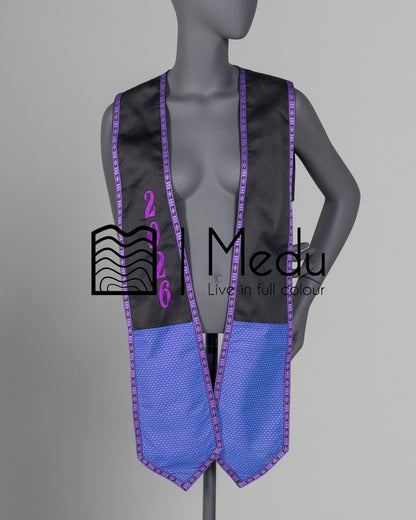 Embroidered Graduation Stole Shweshwe Themed