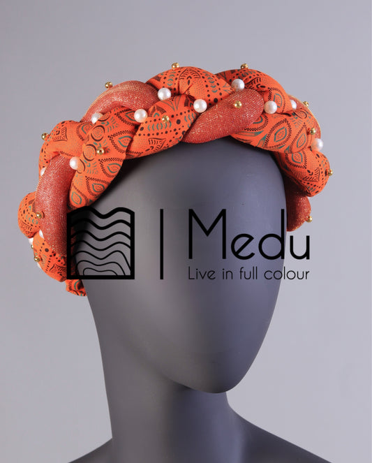 Braided Hairband Orange Luxe
