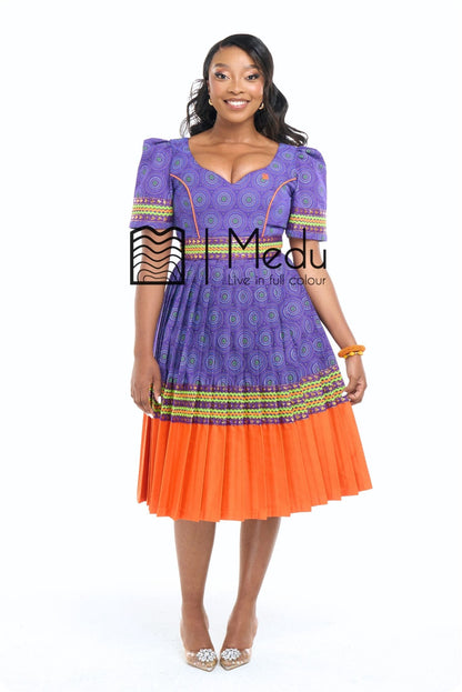 Mmashela Giant Bow Midi Dress Purple