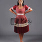 Mmashela Giant Bow Midi Dress in Maroon