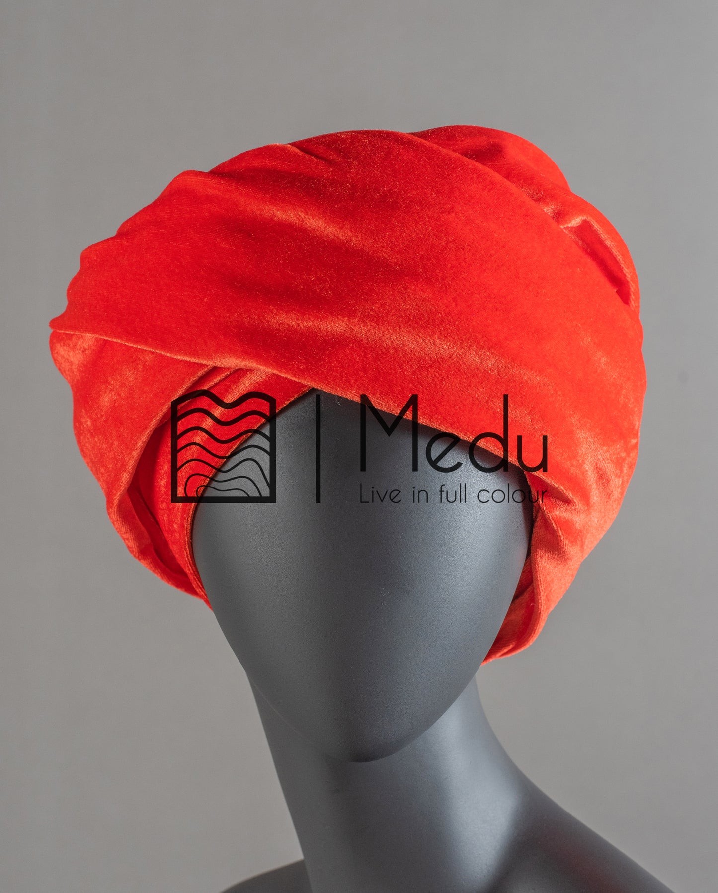 Velvet Headwrap in Orange