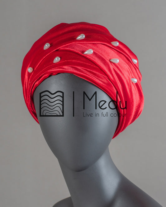 Velvet Headwrap in Red