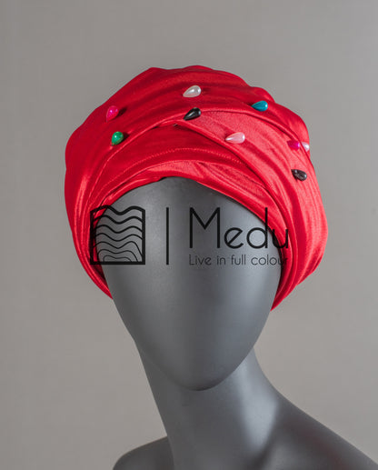 Velvet Headwrap in Red