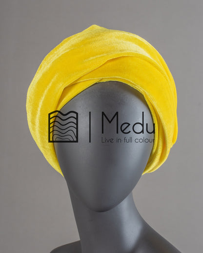 Velvet Headwrap in Yellow