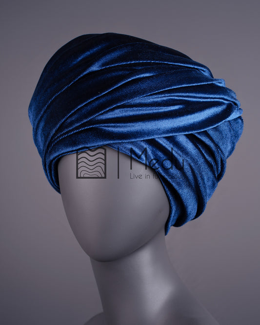 Velvet Headwrap in Navy Blue